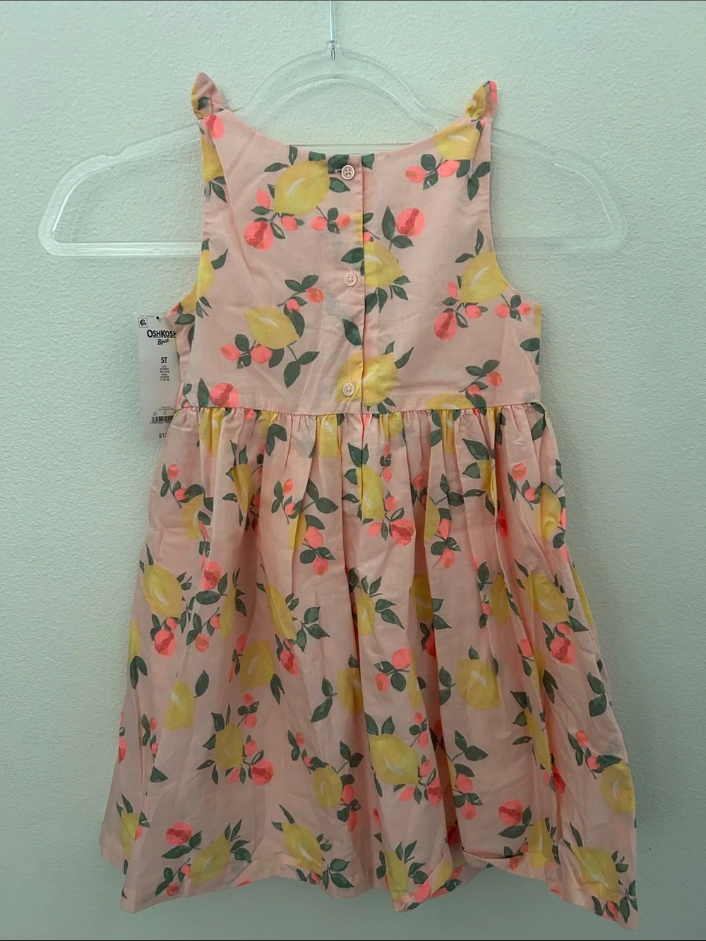 OshKosh B'gosh Pink Lemon & Floral Sleeveless Dress